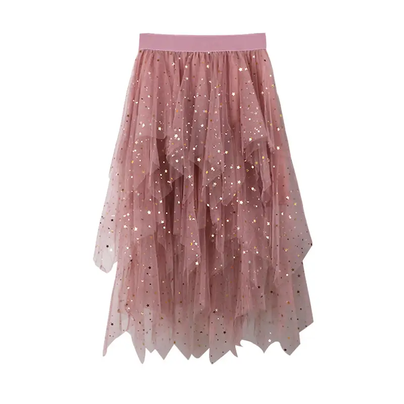 Black Sparkly Sequin Fairy Skirt High Waist Long - Image 53