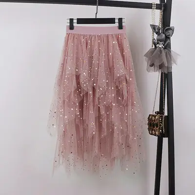 Pink Sequin Star Yarn