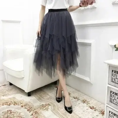 Black Sparkly Sequin Fairy Skirt High Waist Long - Image 36