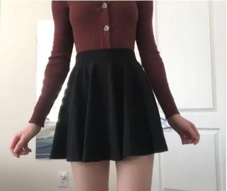Maroon Flared Elastic Skirt for Women — feature 25