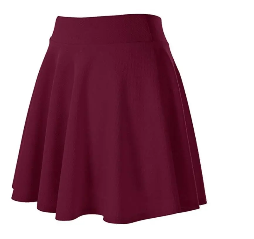 Maroon Flared Elastic Skirt for Women — feature 5
