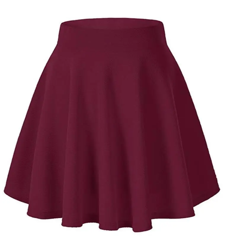 Maroon Flared Elastic Skirt for Women — feature 7