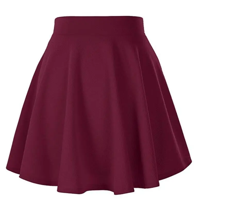 Maroon Flared Elastic Skirt for Women - Image 2