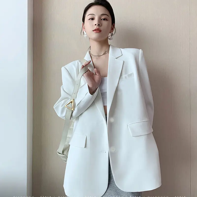 White Blazer for Women Spring Autumn 2026 Loose Fit - Image 8