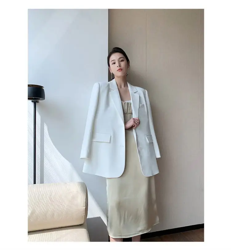 White Blazer for Women Spring Autumn 2026 Loose Fit — feature 10