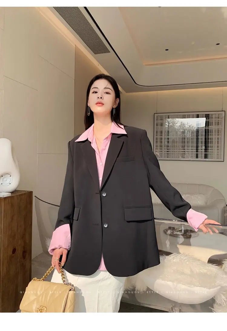 White Blazer for Women Spring Autumn 2026 Loose Fit — feature 14