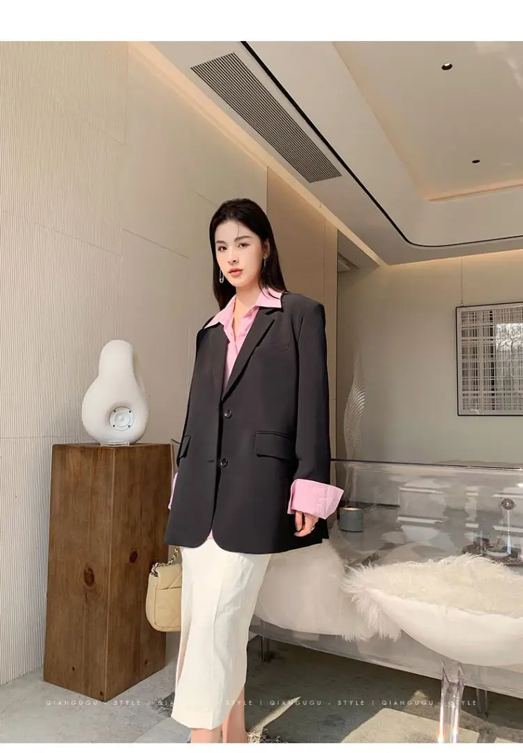 White Blazer for Women Spring Autumn 2026 Loose Fit — feature 15