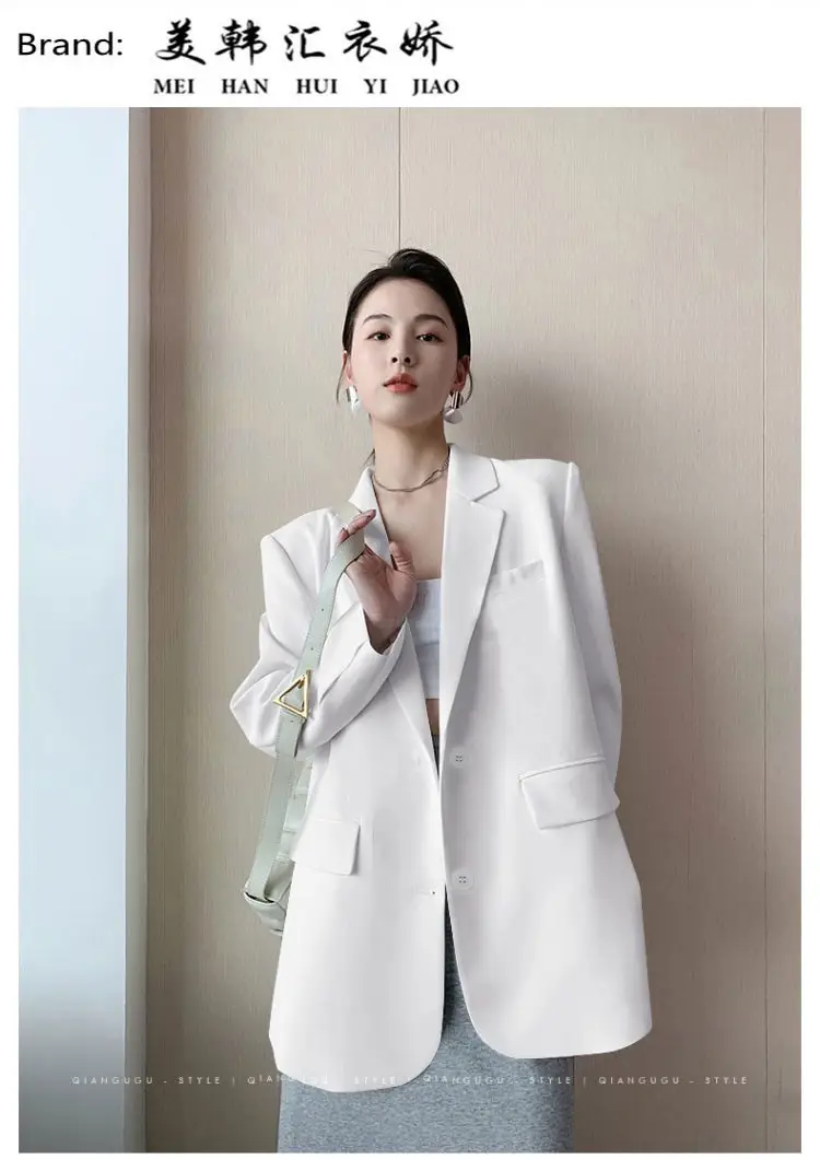 White Blazer for Women Spring Autumn 2026 Loose Fit — feature 16