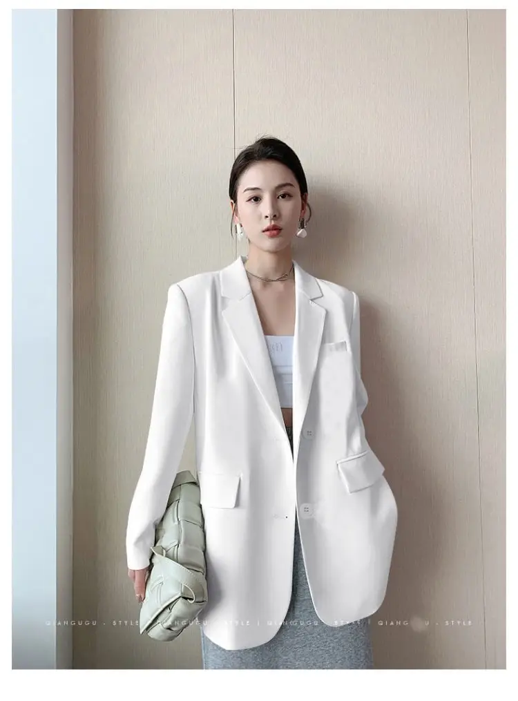White Blazer for Women Spring Autumn 2026 Loose Fit — feature 17