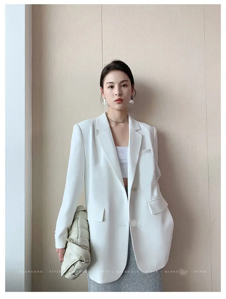 White Blazer for Women Spring Autumn 2026 Loose Fit — feature 3