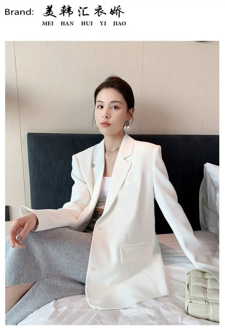 White Blazer for Women Spring Autumn 2026 Loose Fit — feature 4