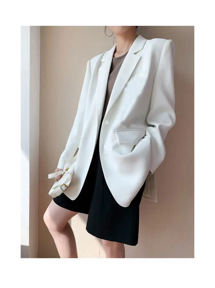 White Blazer for Women Spring Autumn 2026 Loose Fit — feature 8