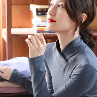 Women Velvet Half Turtleneck Warm T-Shirt — feature 7