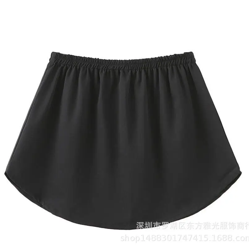 New European American Export Fake Hem Short Skirt Sweatshirt Bottoming Pure Color Buttoned 3XL - Image 7