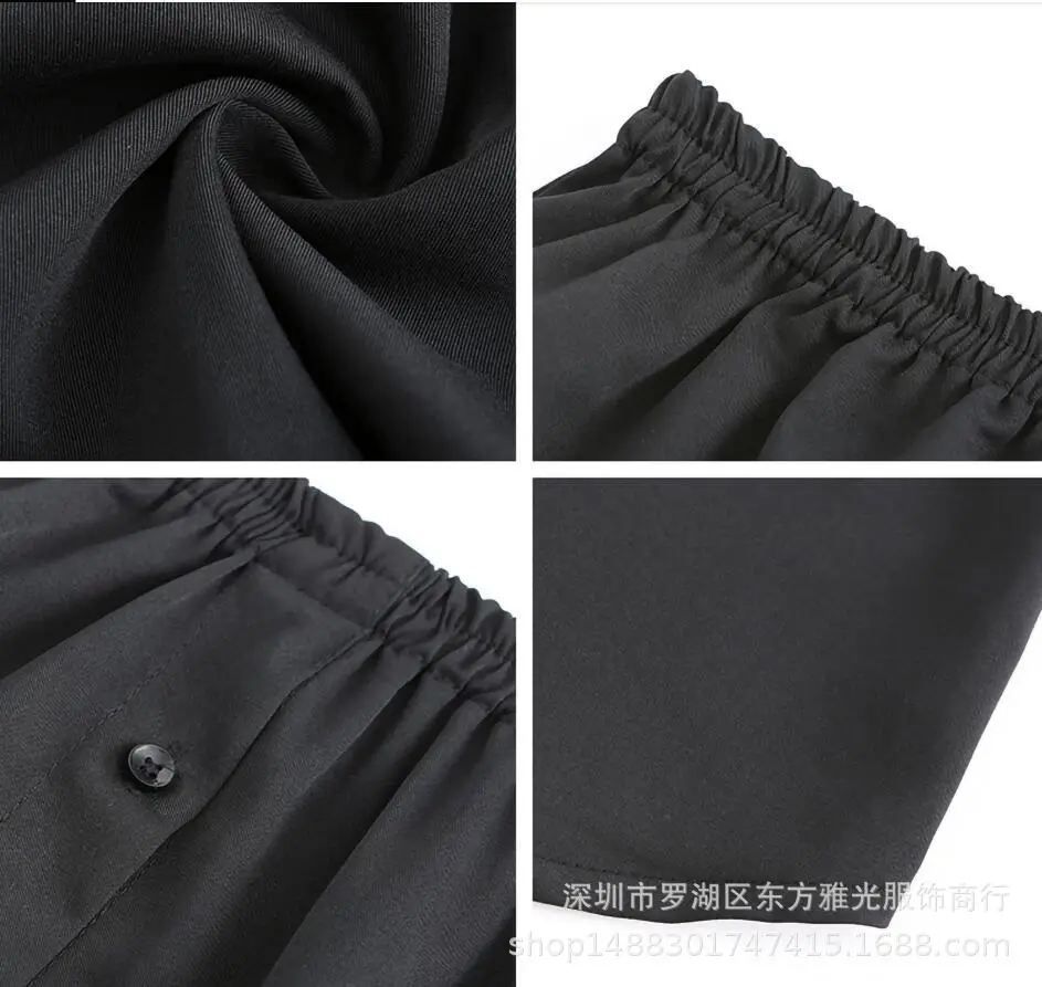 New European American Export Fake Hem Short Skirt Sweatshirt Bottoming Pure Color Buttoned 3XL — feature 10
