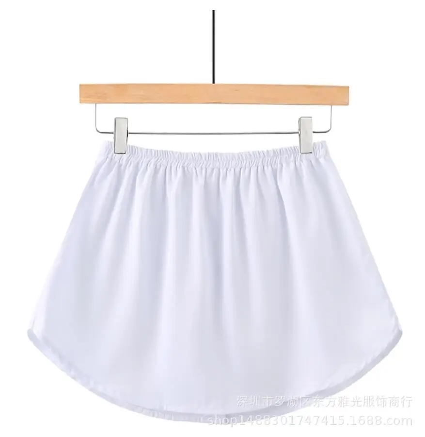 New European American Export Fake Hem Short Skirt Sweatshirt Bottoming Pure Color Buttoned 3XL — feature 18