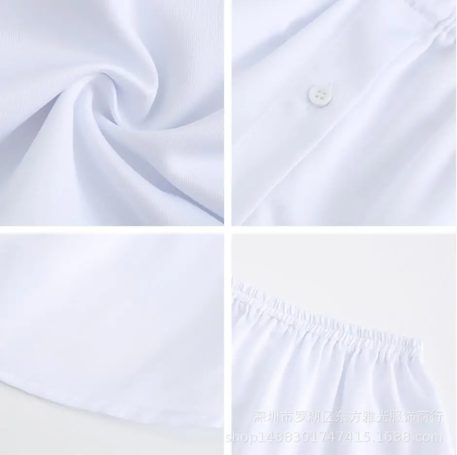 New European American Export Fake Hem Short Skirt Sweatshirt Bottoming Pure Color Buttoned 3XL — feature 19