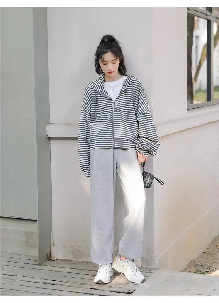 Women Striped Long Sleeve Hooded Sweatshirt 2025 — feature 2