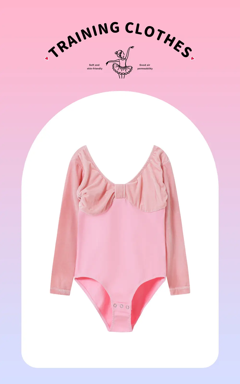 Girls Velvet Long Sleeve Ballet Dance Suit Blue — feature 4