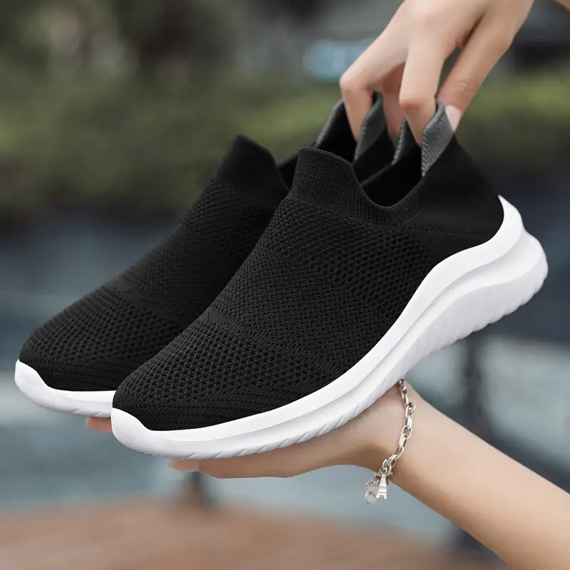 Women's Shoes Autumn New Couple Fly Knit Socks Mesh Shoes Trendy Fashion Casual Sports Shoes Women's Running Shoes