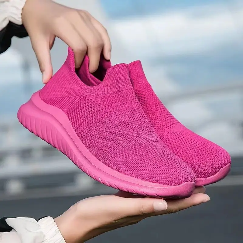 Women's Shoes Autumn New Couple Fly Knit Socks Mesh Shoes Trendy Fashion Casual Sports Shoes Women's Running Shoes