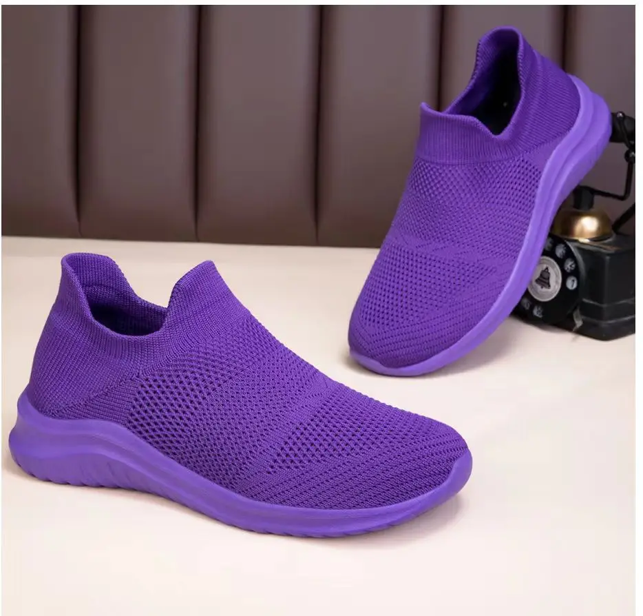 Women's Shoes Autumn New Couple Fly Knit Socks Mesh Shoes Trendy Fashion Casual Sports Shoes Women's Running Shoes