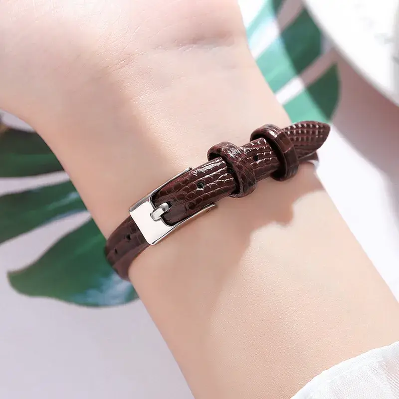Women's Watch Antique Barrel Shape Brown Belt Roman Scale