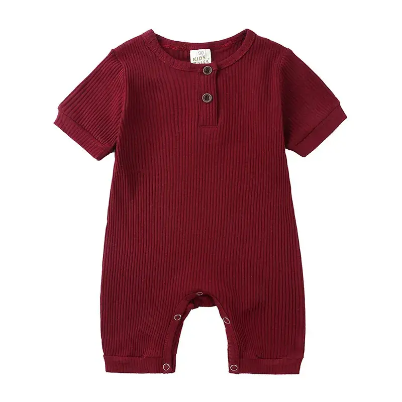 Baby Pure Color Jumpsuit Summer Short Sleeve 2025 - Image 9