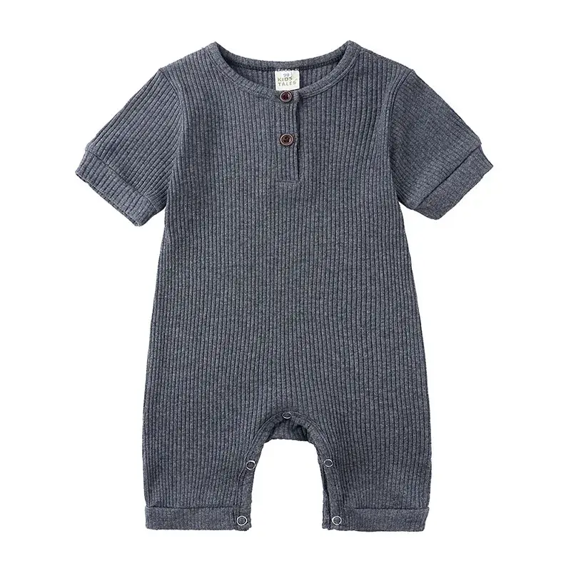 Baby Pure Color Jumpsuit Summer Short Sleeve 2025 - Image 5