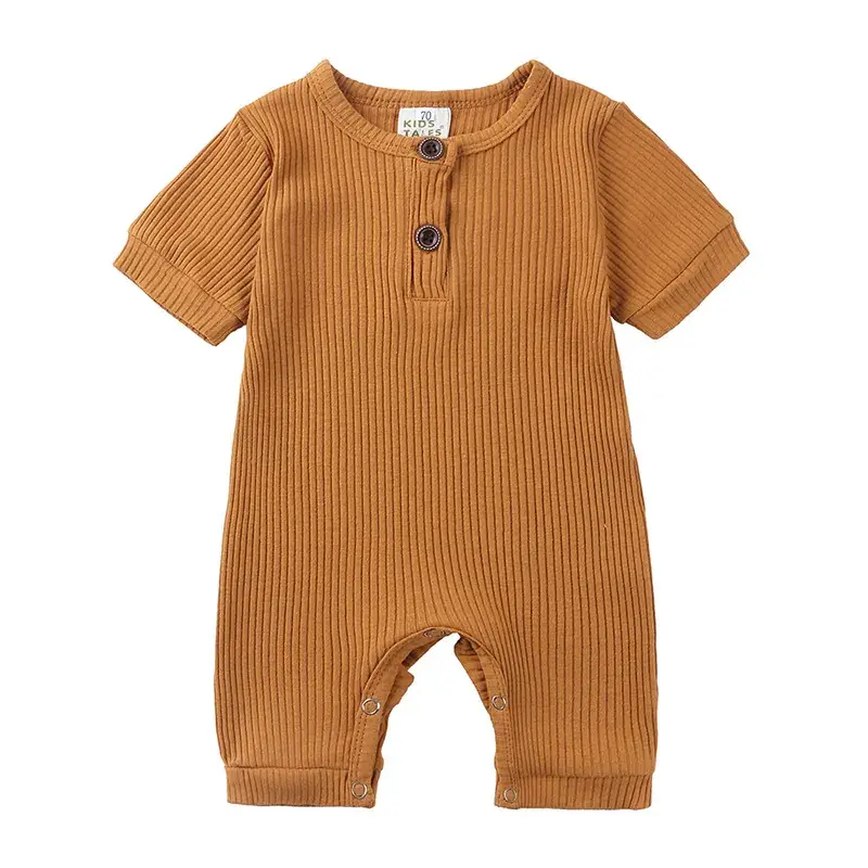 Baby Pure Color Jumpsuit Summer Short Sleeve 2025 - Image 11