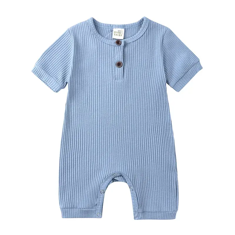 Baby Pure Color Jumpsuit Summer Short Sleeve 2025 - Image 2