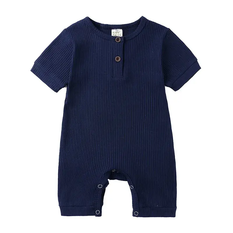Baby Pure Color Jumpsuit Summer Short Sleeve 2025 - Image 3