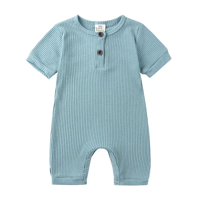 Baby Pure Color Jumpsuit Summer Short Sleeve 2025 - Image 4