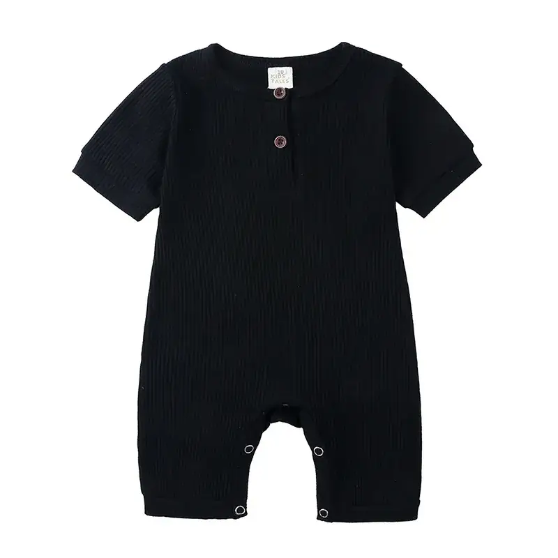 Baby Pure Color Jumpsuit Summer Short Sleeve 2025 - Image 7
