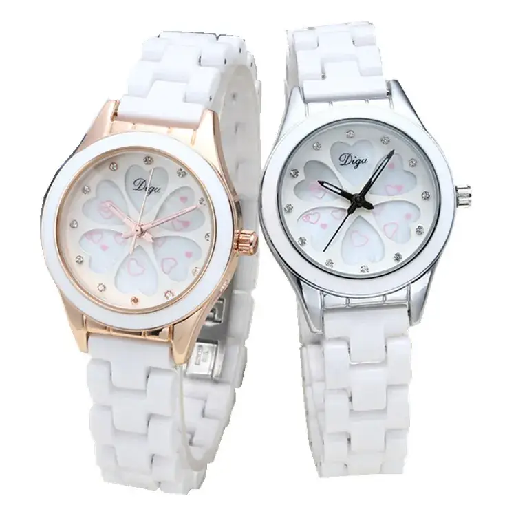 White Ceramic Women's Quartz Watch with Bracelet