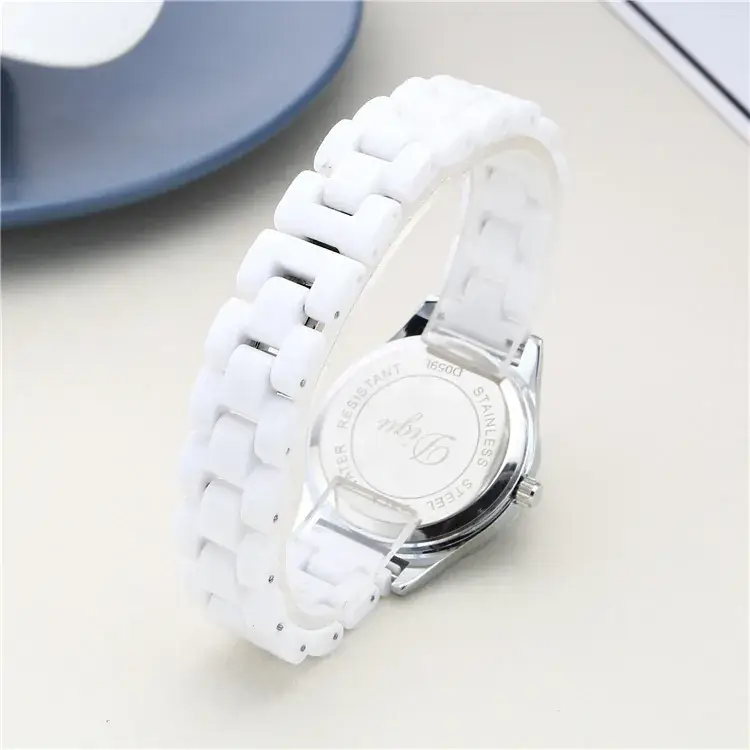 White Ceramic Women's Quartz Watch with Bracelet