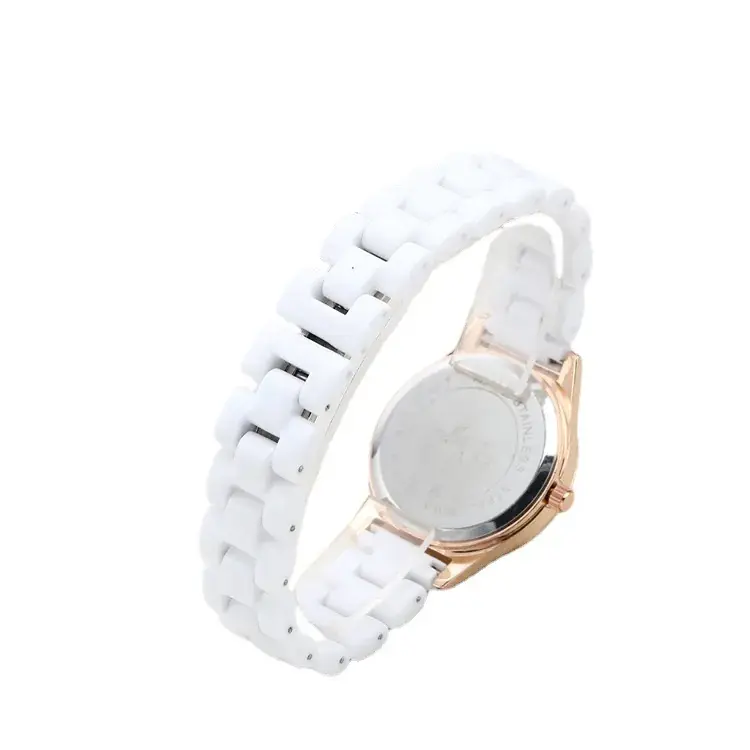 White Ceramic Women's Quartz Watch with Bracelet