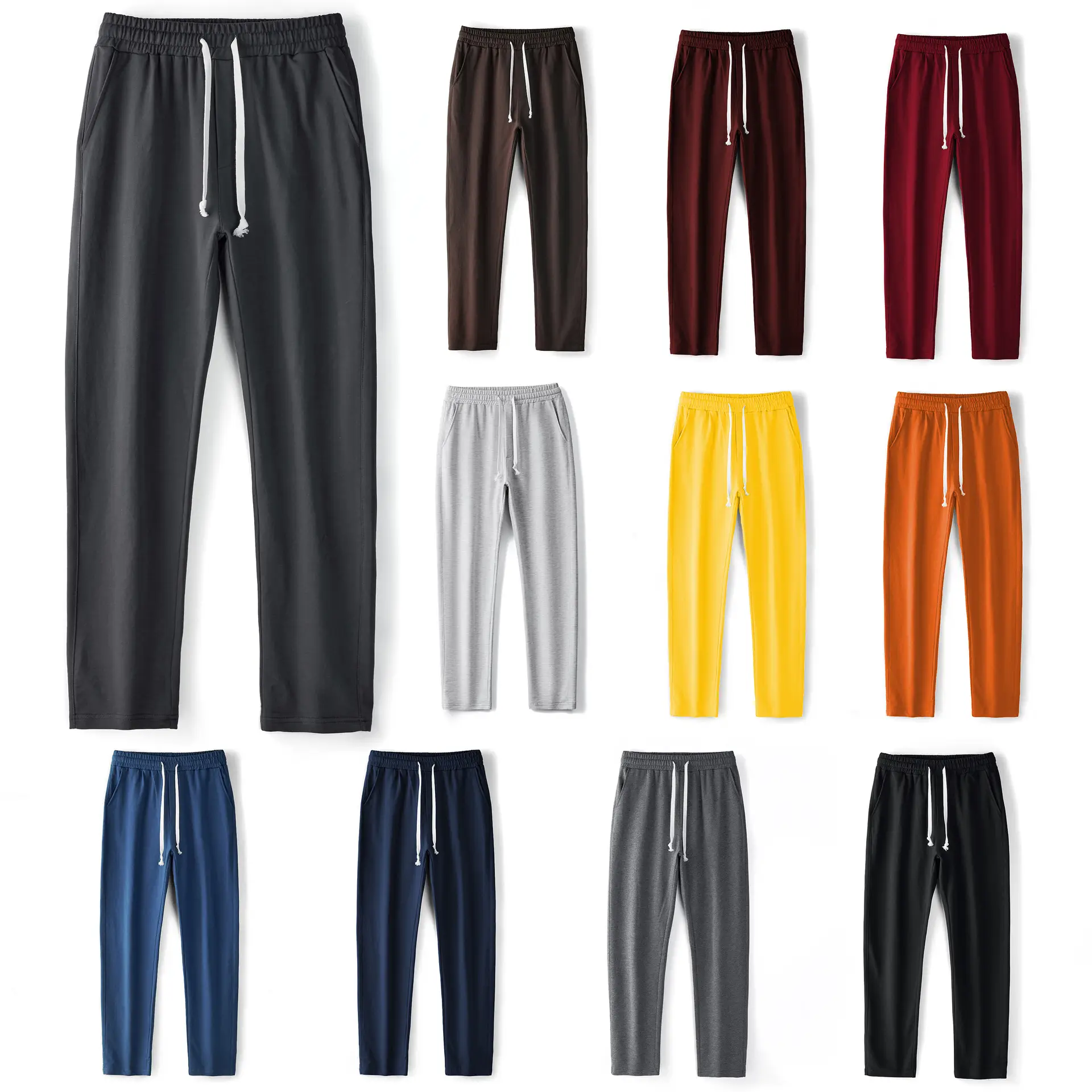 Men's Blue Pure Cotton Casual Trousers European Size