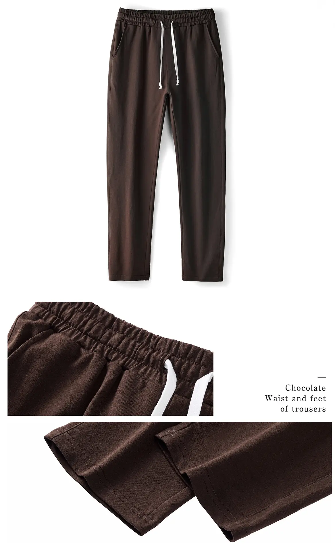 Men's Blue Pure Cotton Casual Trousers European Size — feature 13