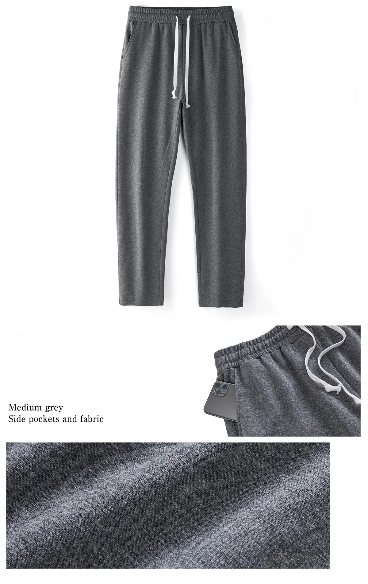 Men's Blue Pure Cotton Casual Trousers European Size — feature 15