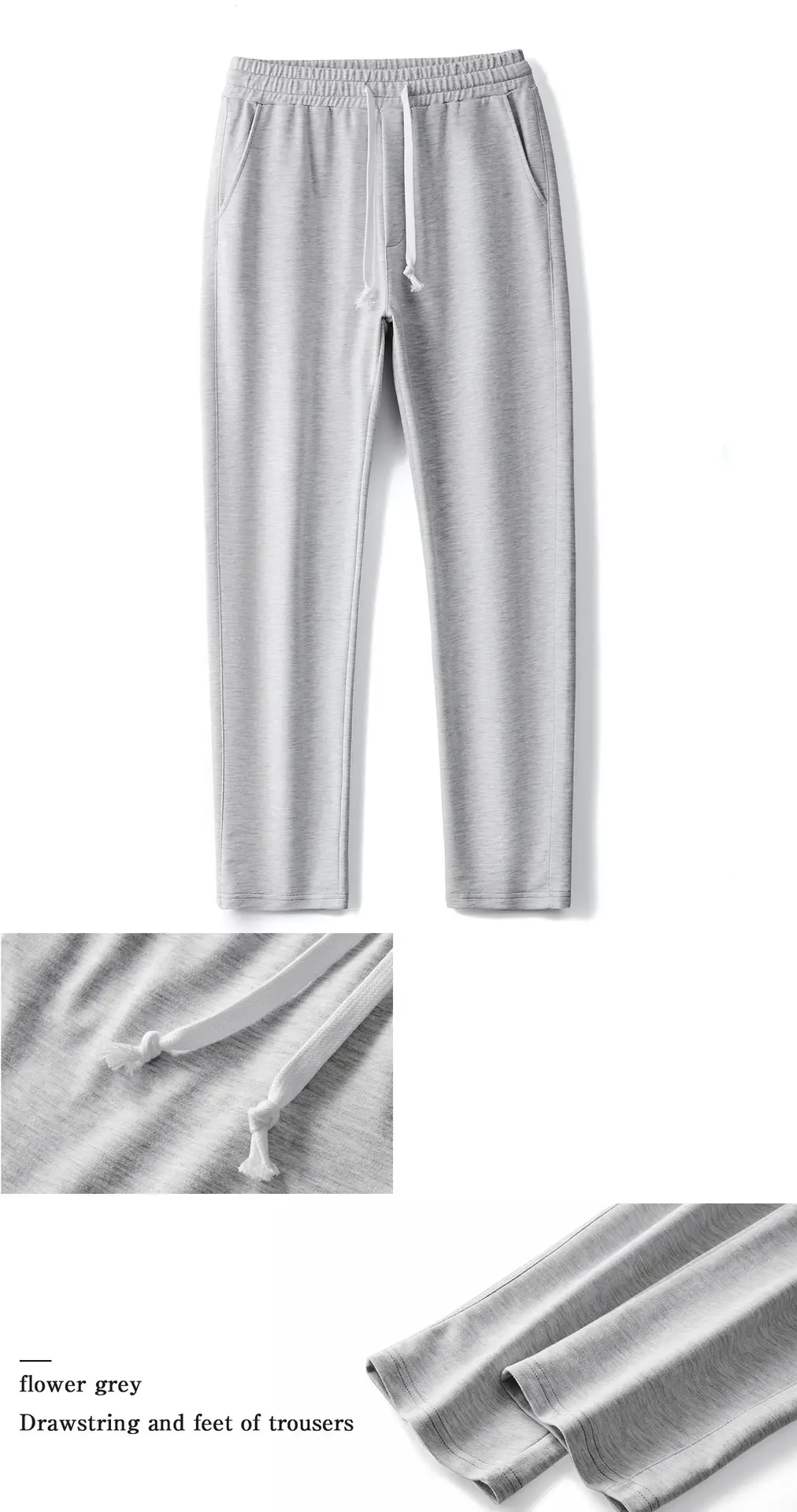 Men's Blue Pure Cotton Casual Trousers European Size — feature 17