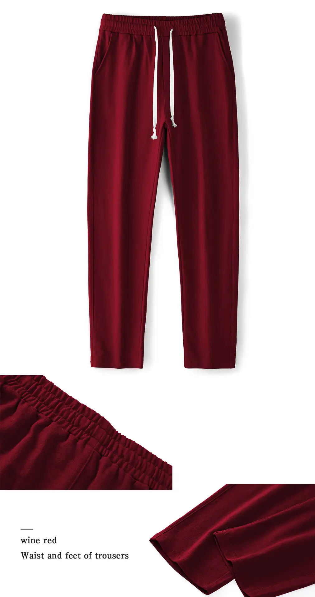 Men's Blue Pure Cotton Casual Trousers European Size — feature 19