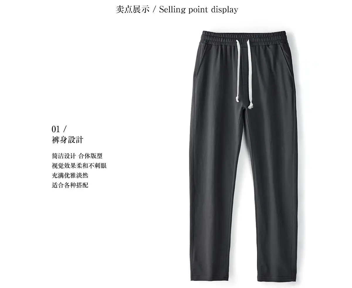 Men's Blue Pure Cotton Casual Trousers European Size — feature 7