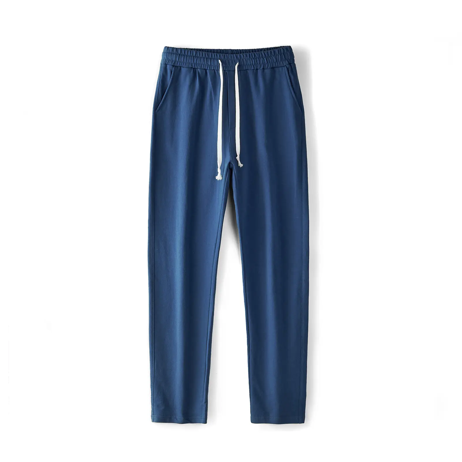 Men's Blue Pure Cotton Casual Trousers European Size