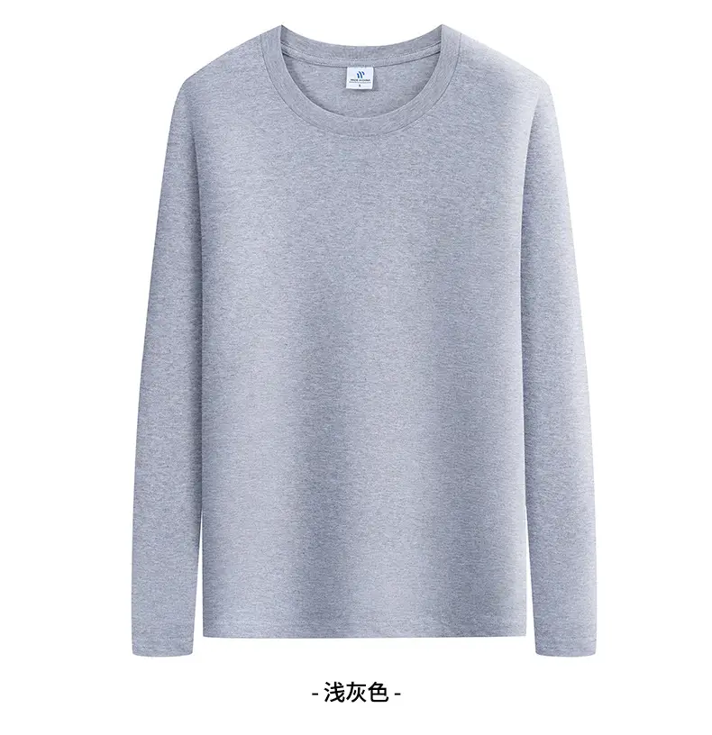 Men Grey Cotton Long Sleeve T-Shirt Large — feature 16