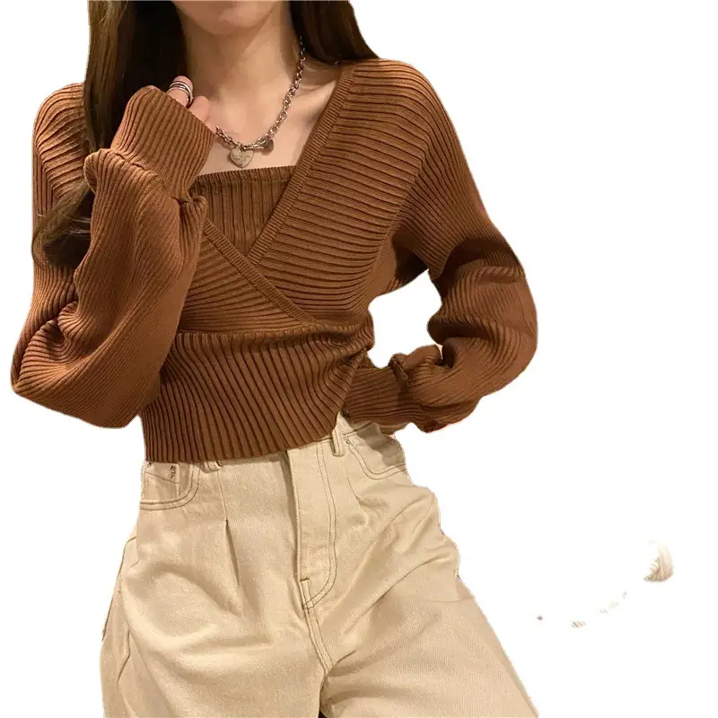 Long Sleeve Black Korean Style Sweater Top for Women - Image 10