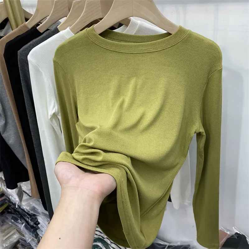 Women Cotton Long Sleeve T-Shirt White 2025 - Image 6