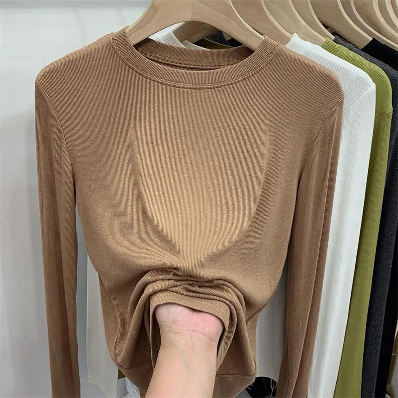 Women Cotton Long Sleeve T-Shirt White 2025 - Image 7