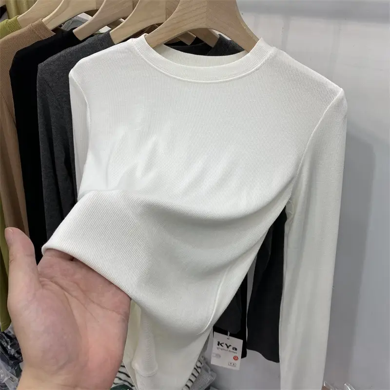 Women Cotton Long Sleeve T-Shirt White 2025 — feature 11