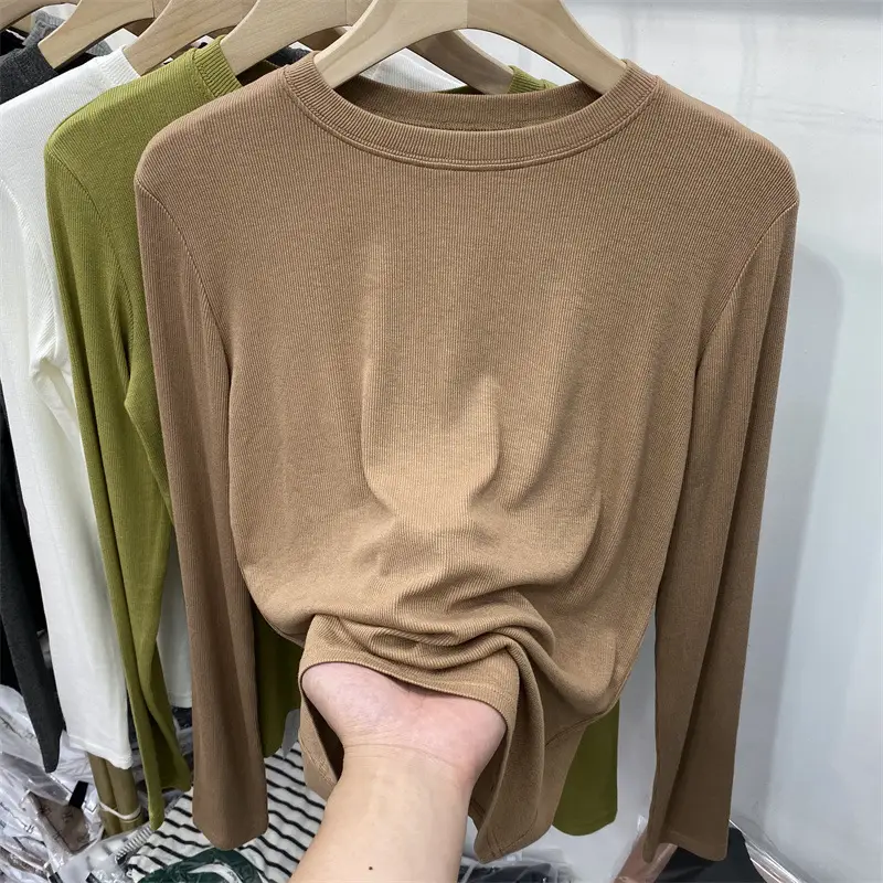 Women Cotton Long Sleeve T-Shirt White 2025 — feature 9